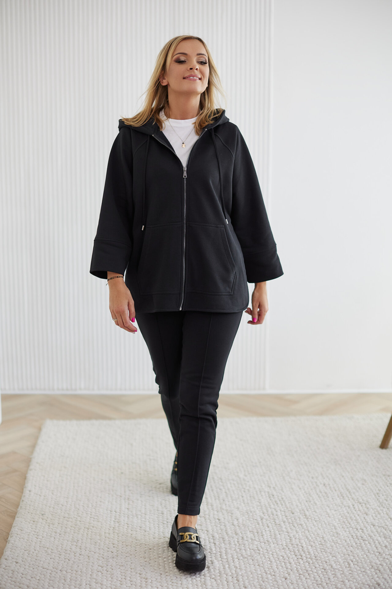 Black-colored sweatpants