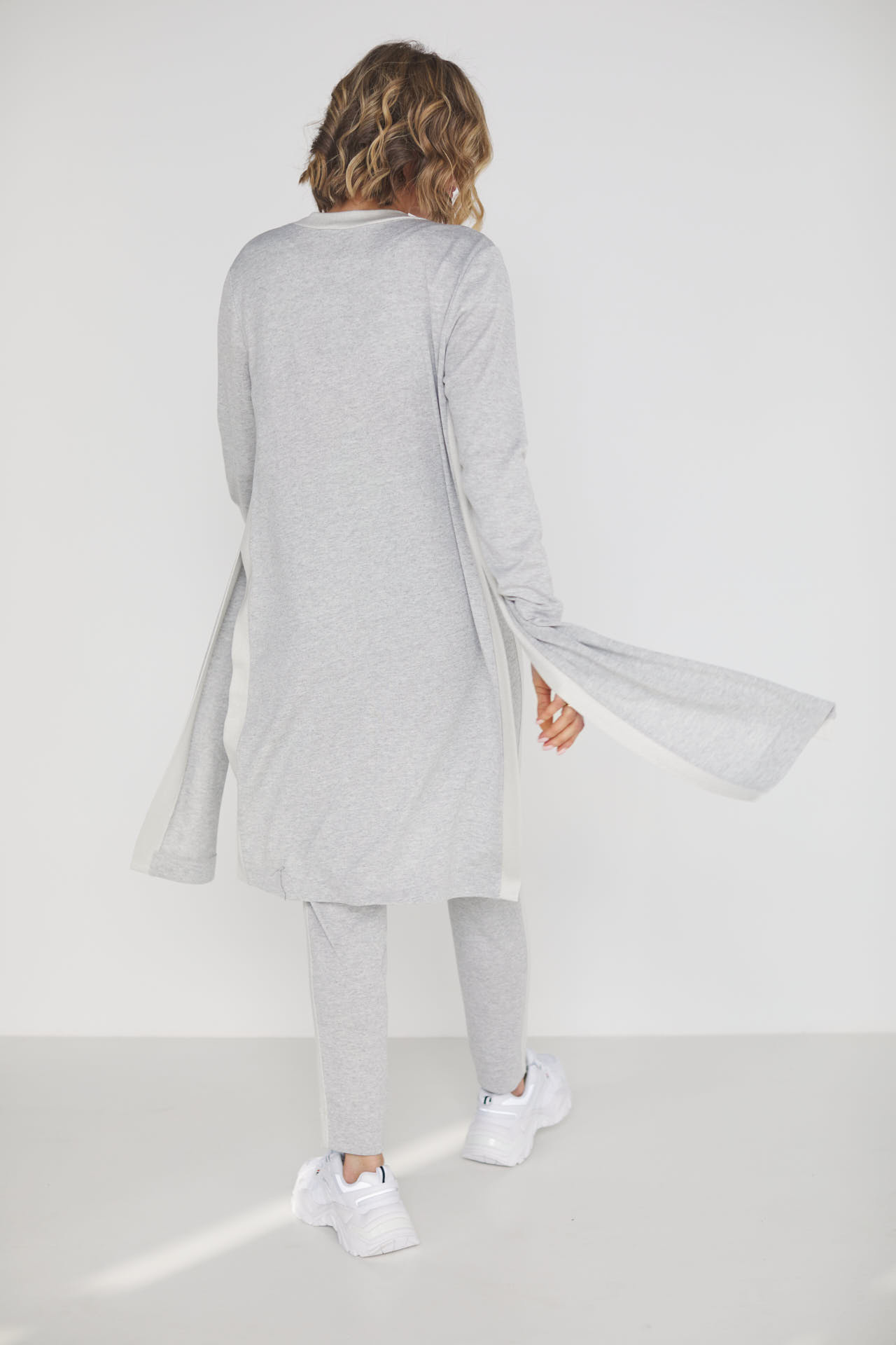 A set of cardigan with pants, a thin sweater