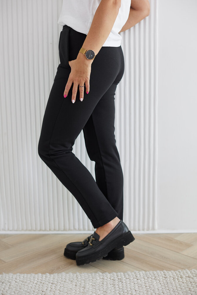 Black-colored sweatpants