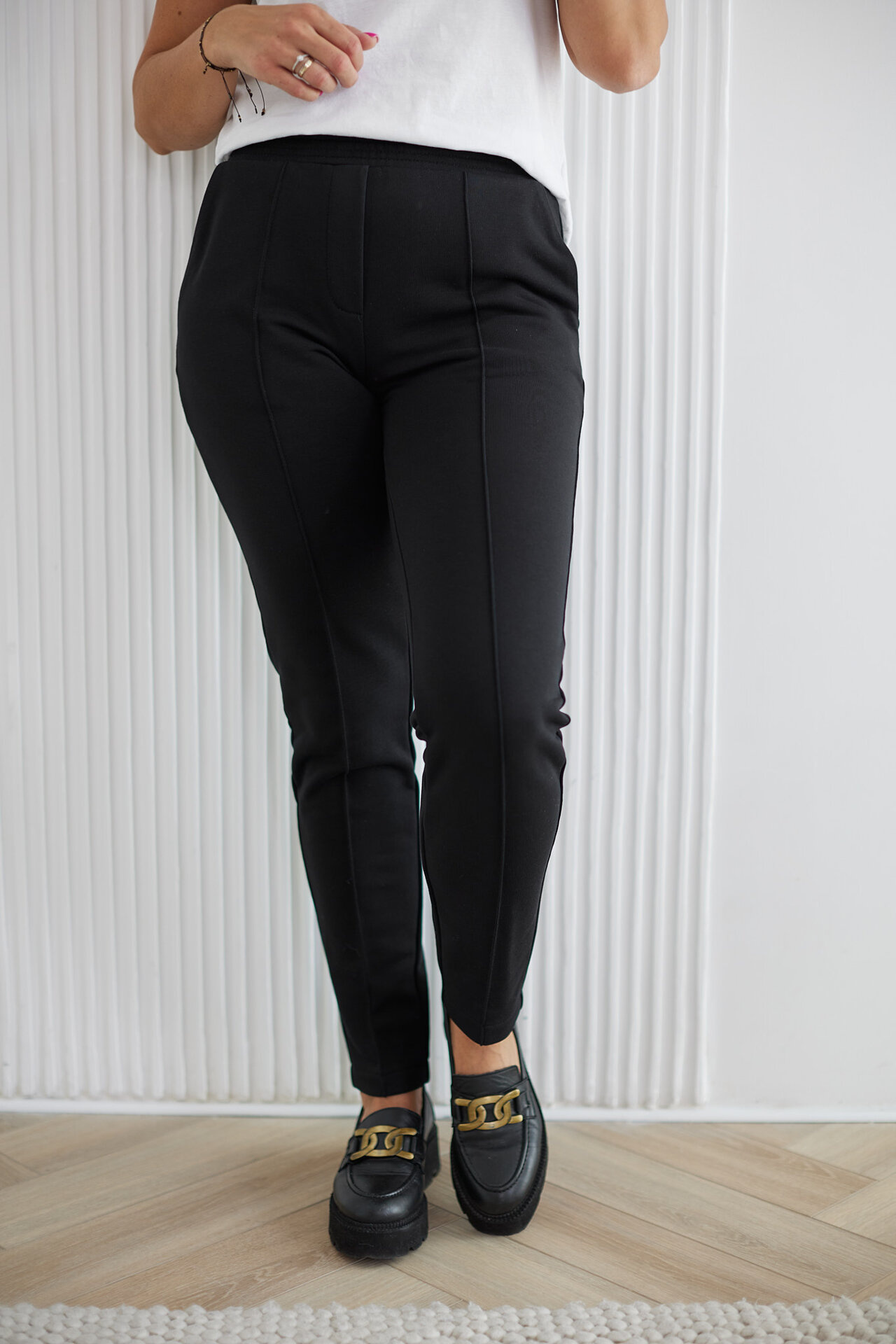 Black-colored sweatpants
