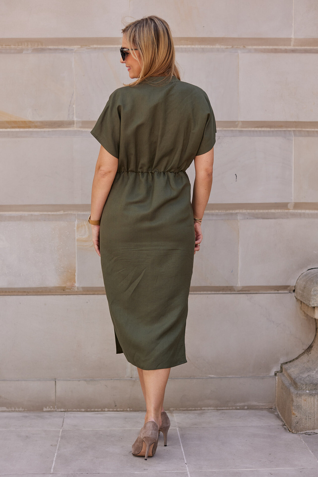 Linen dress with a knot, natural eco fabric