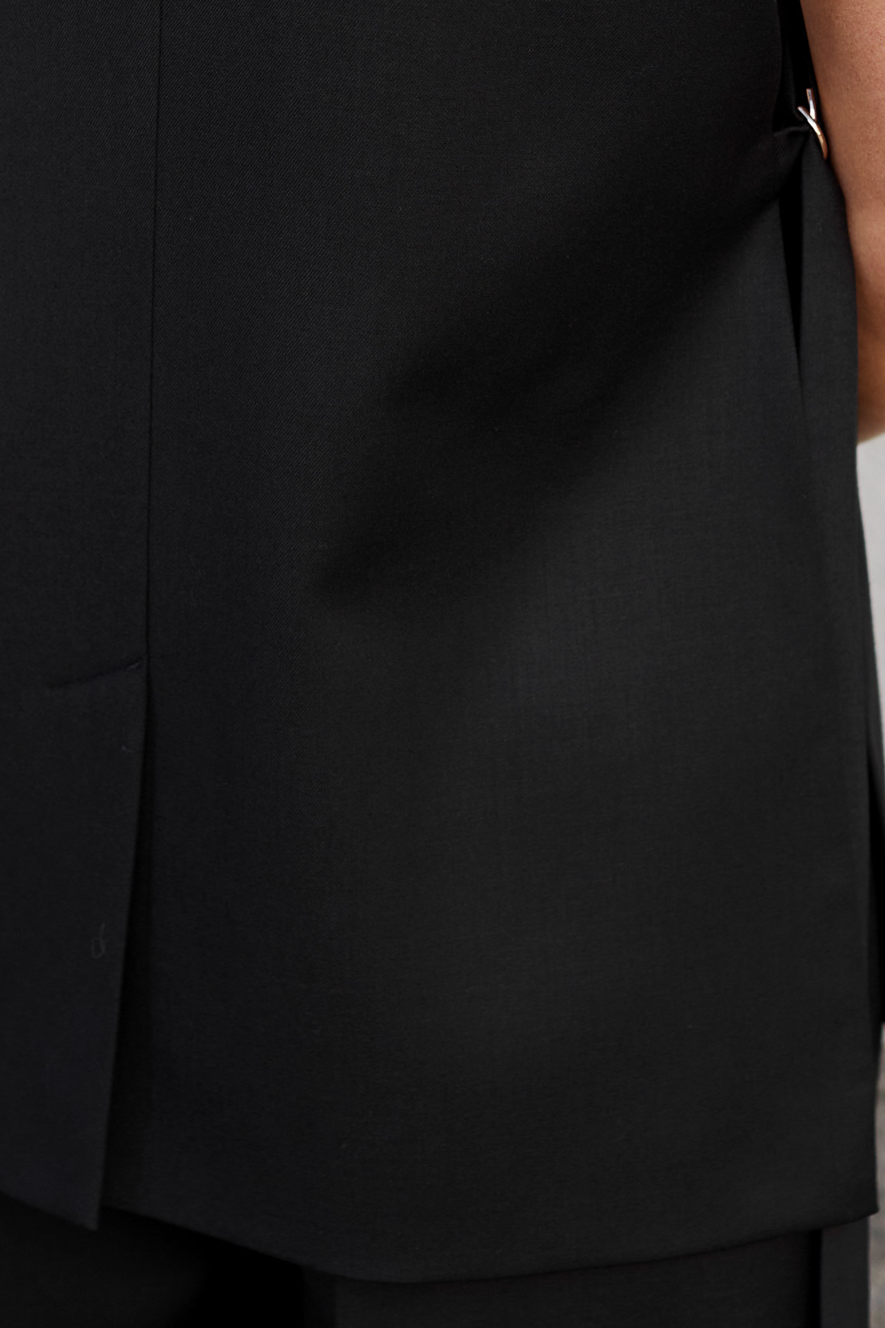 Elegancka, czarna kamizelka żakietowa na podszewce