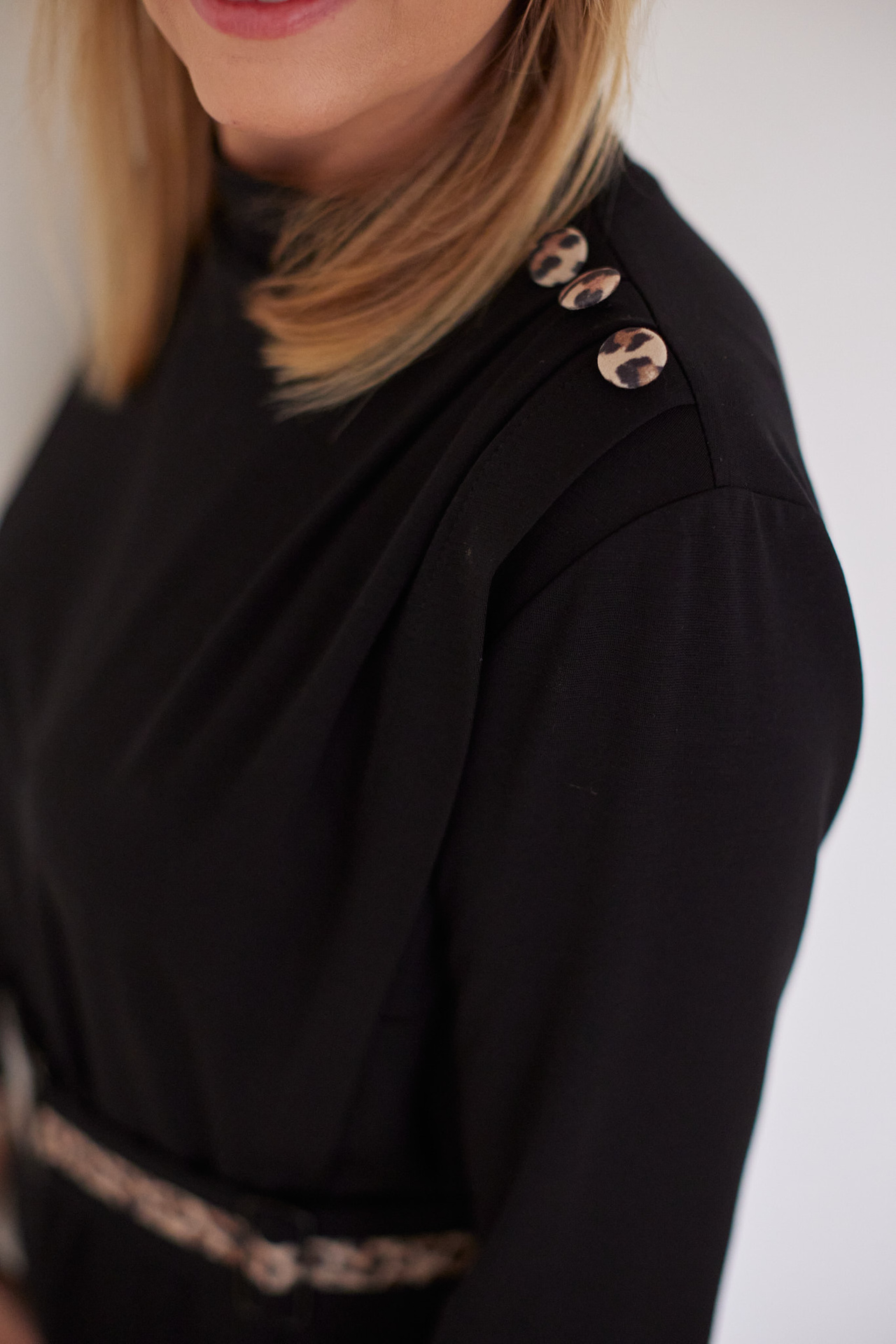 Morgan knitted dress with animal motifs + belt