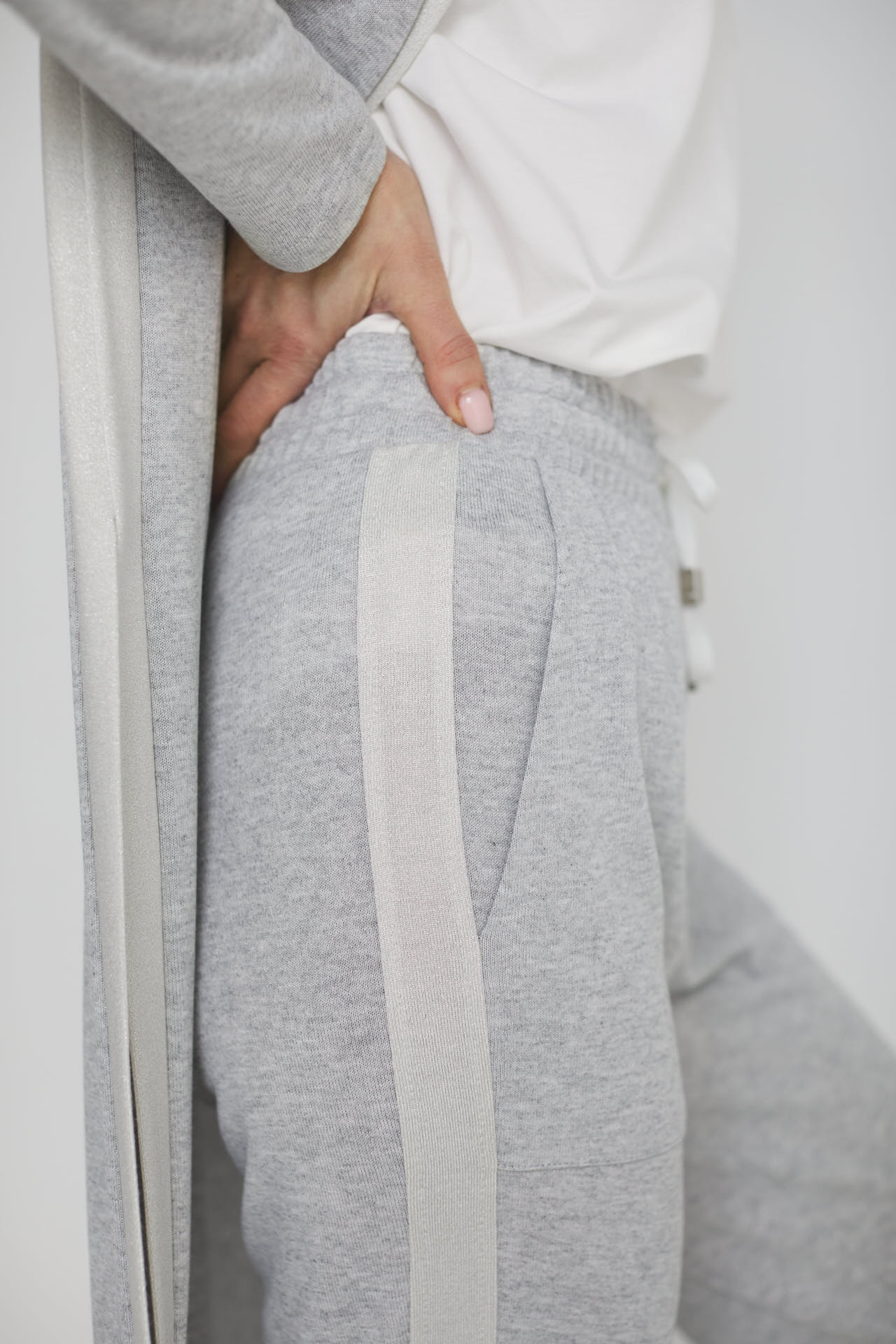 A set of cardigan with pants, a thin sweater