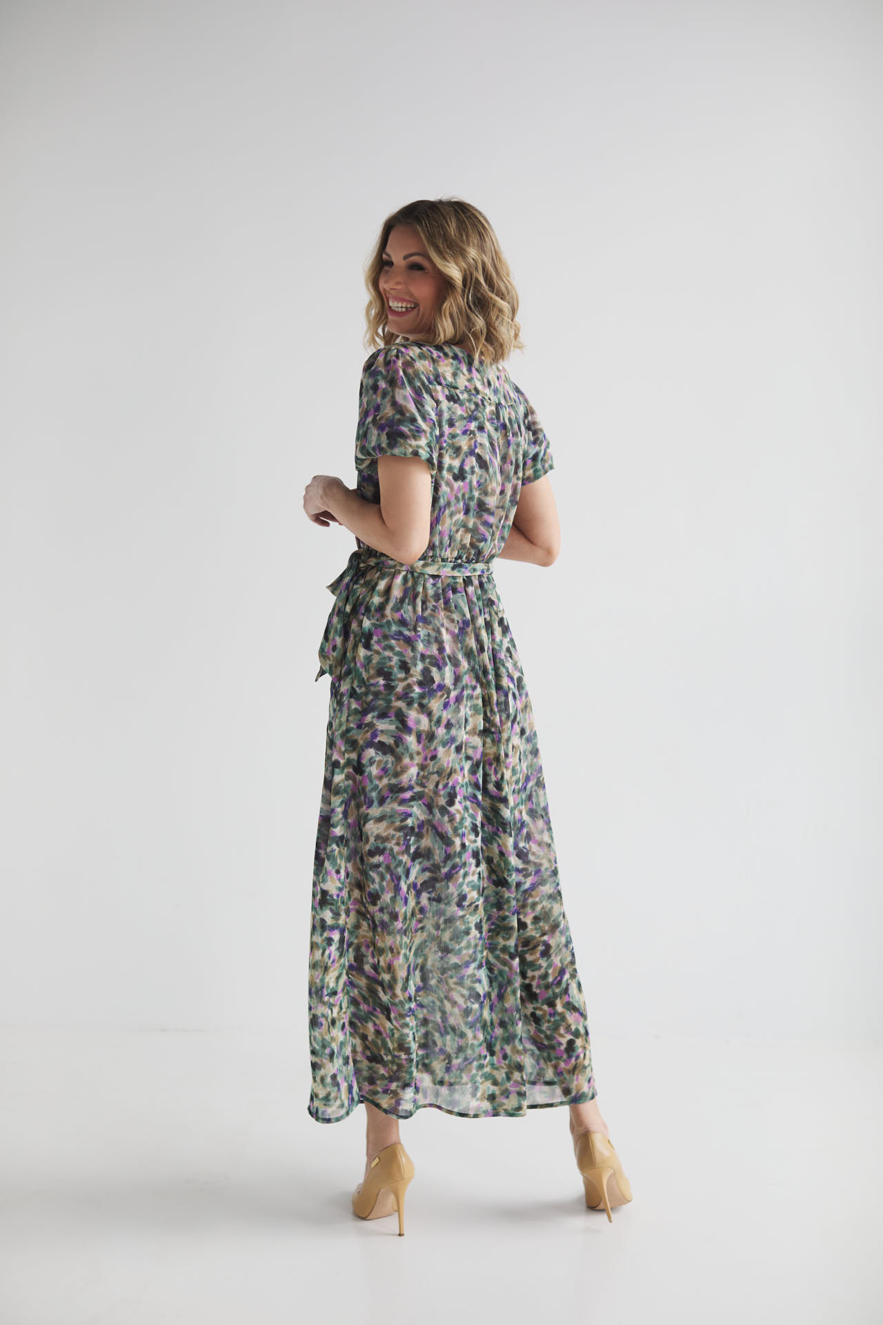 Szyfonowa sukienka maxi na komunię lub wesele