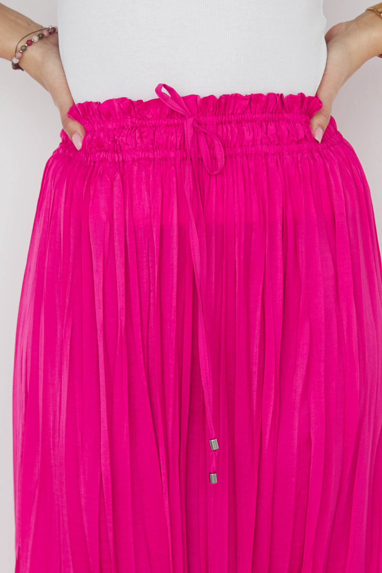 7/8 length amaranth pleated skirt