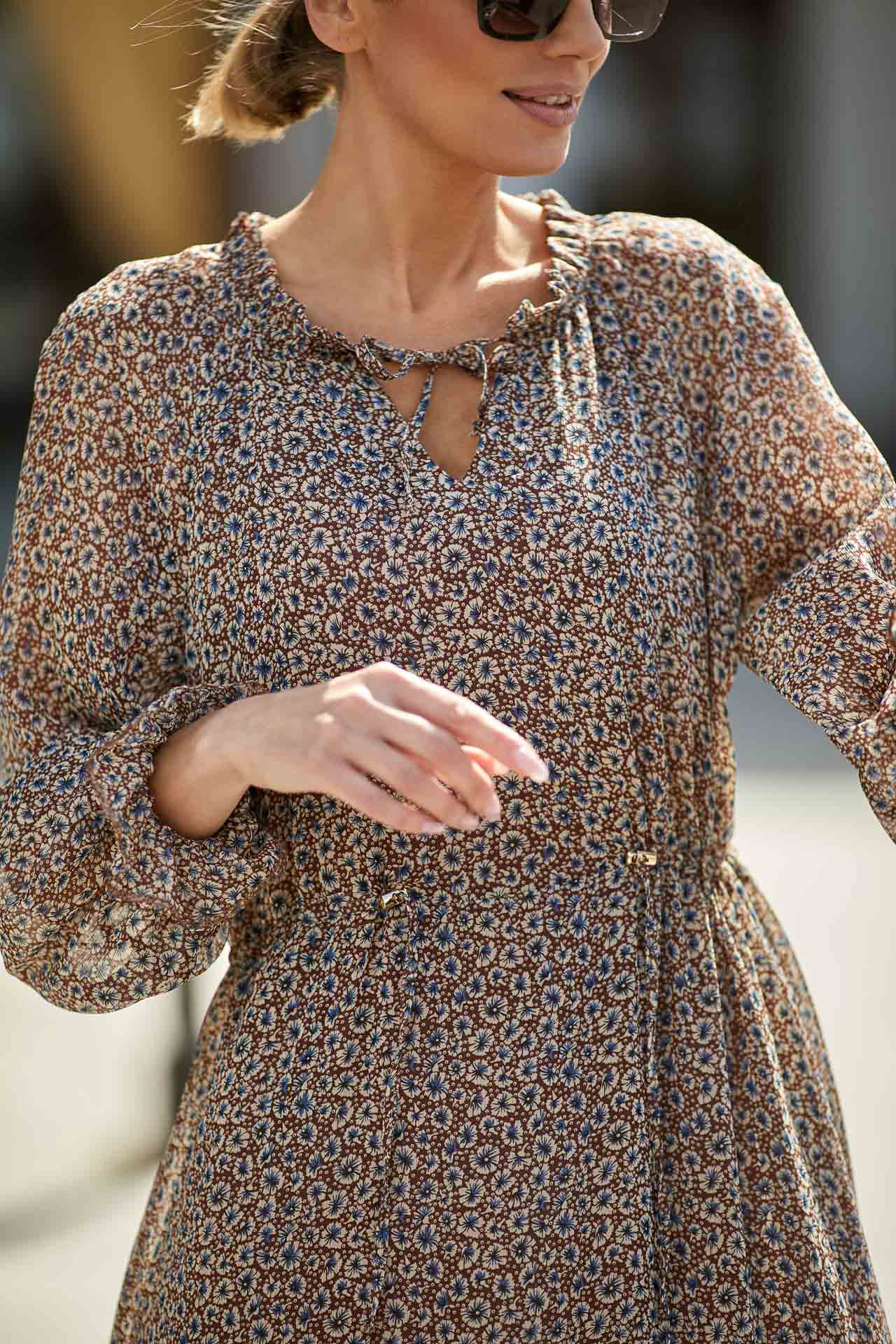 Boho style chiffon maxi dress