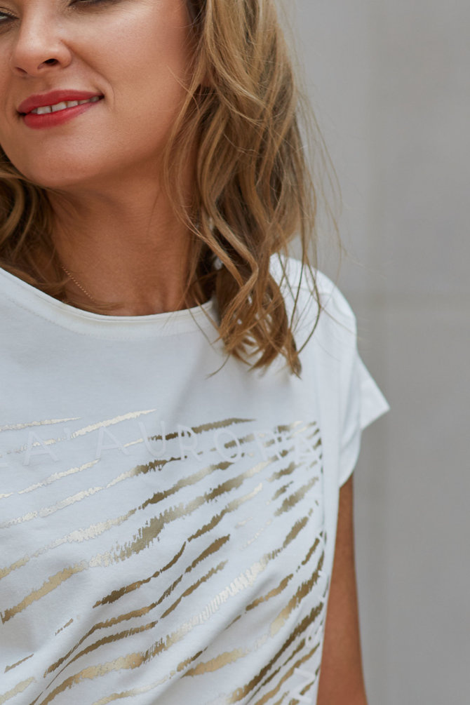 Bawełniana bluzka z ozdobnym drukiem