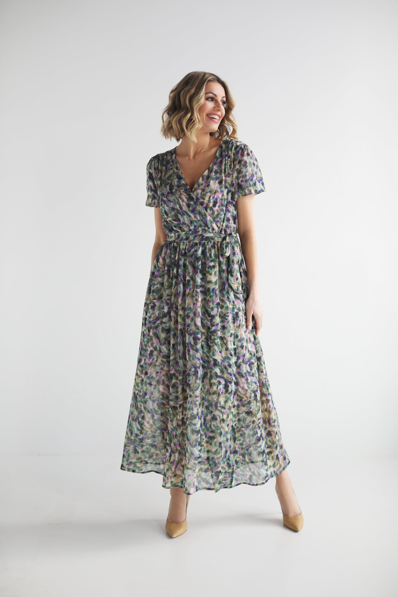 Szyfonowa sukienka maxi na komunię lub wesele